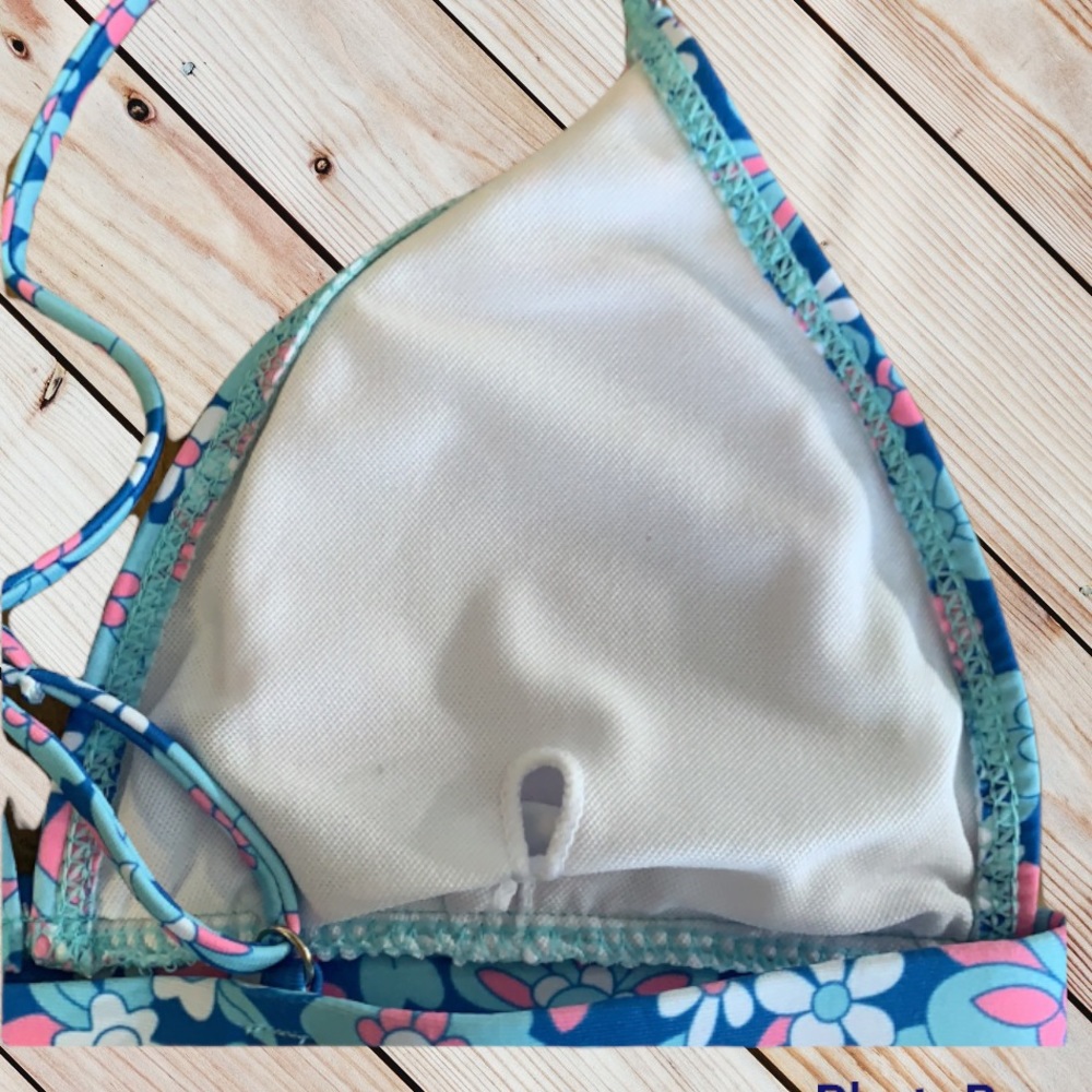 Blue Pink Boho Floral High Waist Lined Cheeky Bikini New - Picture 12 of 16